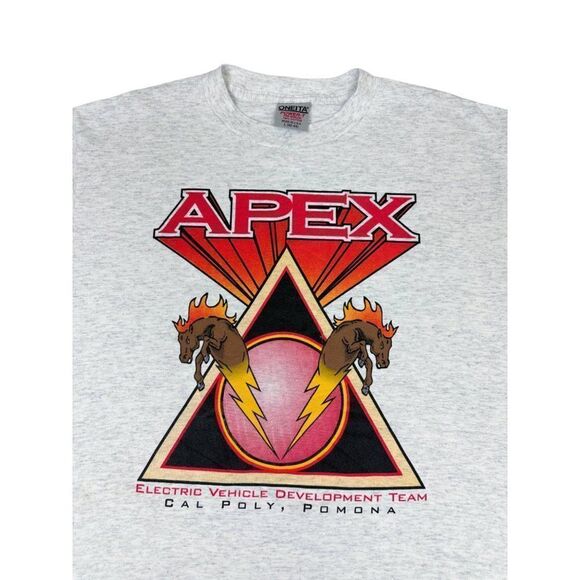 Vintage 90s Apex Electric Vehicle Team Cal Poly College Shirt Lg Single Stitch - Picture 1 of 8